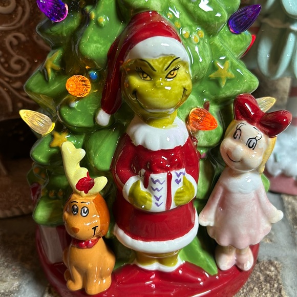 NEW! Vintage Inspired Lighted Ceramic Grinch Max & Cindy Lou Who Christmas Tree - Picture 2 of 9